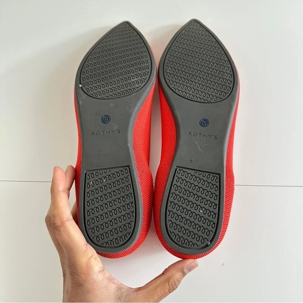 NWOT Rothy’s Women's The Point Flame Red Color Pointed-Toe Flats sz W10.5 - Picture 15 of 15
